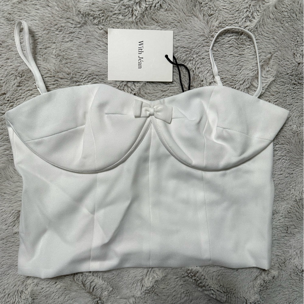 NWT With Jean white crop top